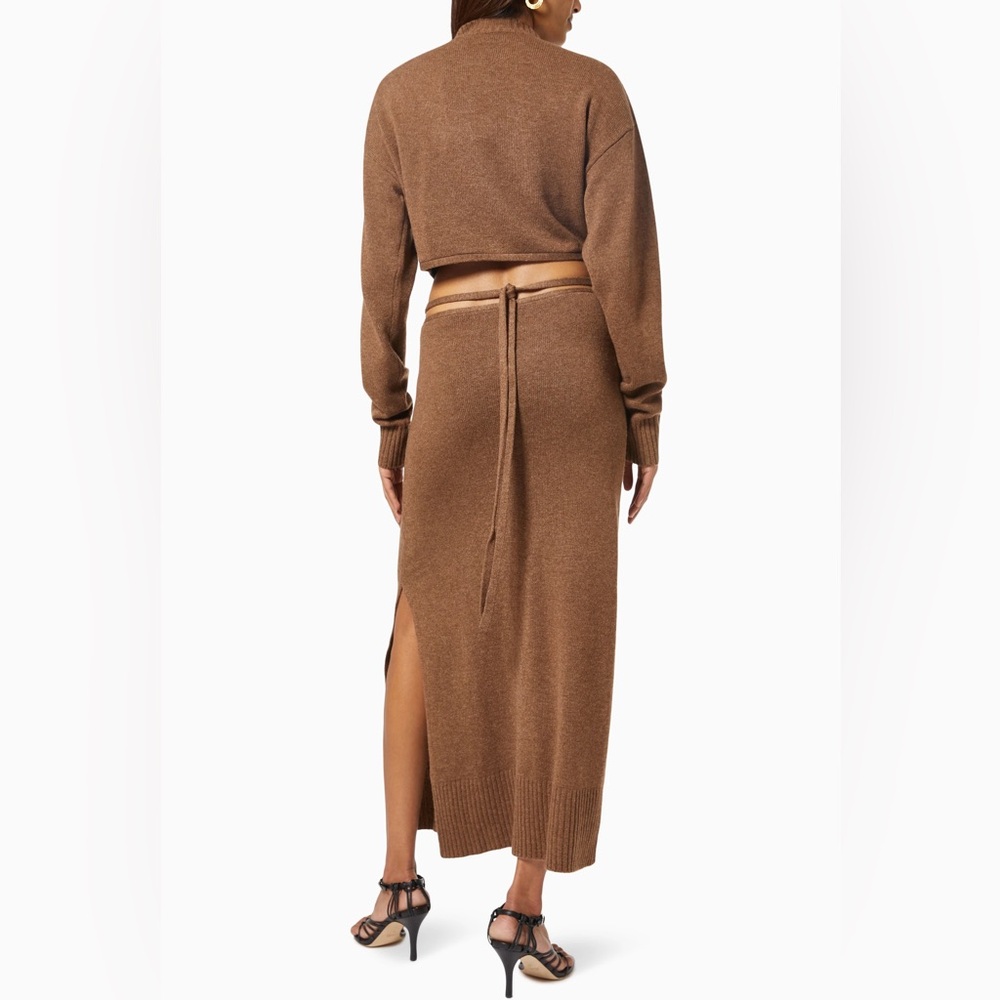 Christopher Esber Knit Tie Sweater Dress In Fawn - Picture 5 of 15
